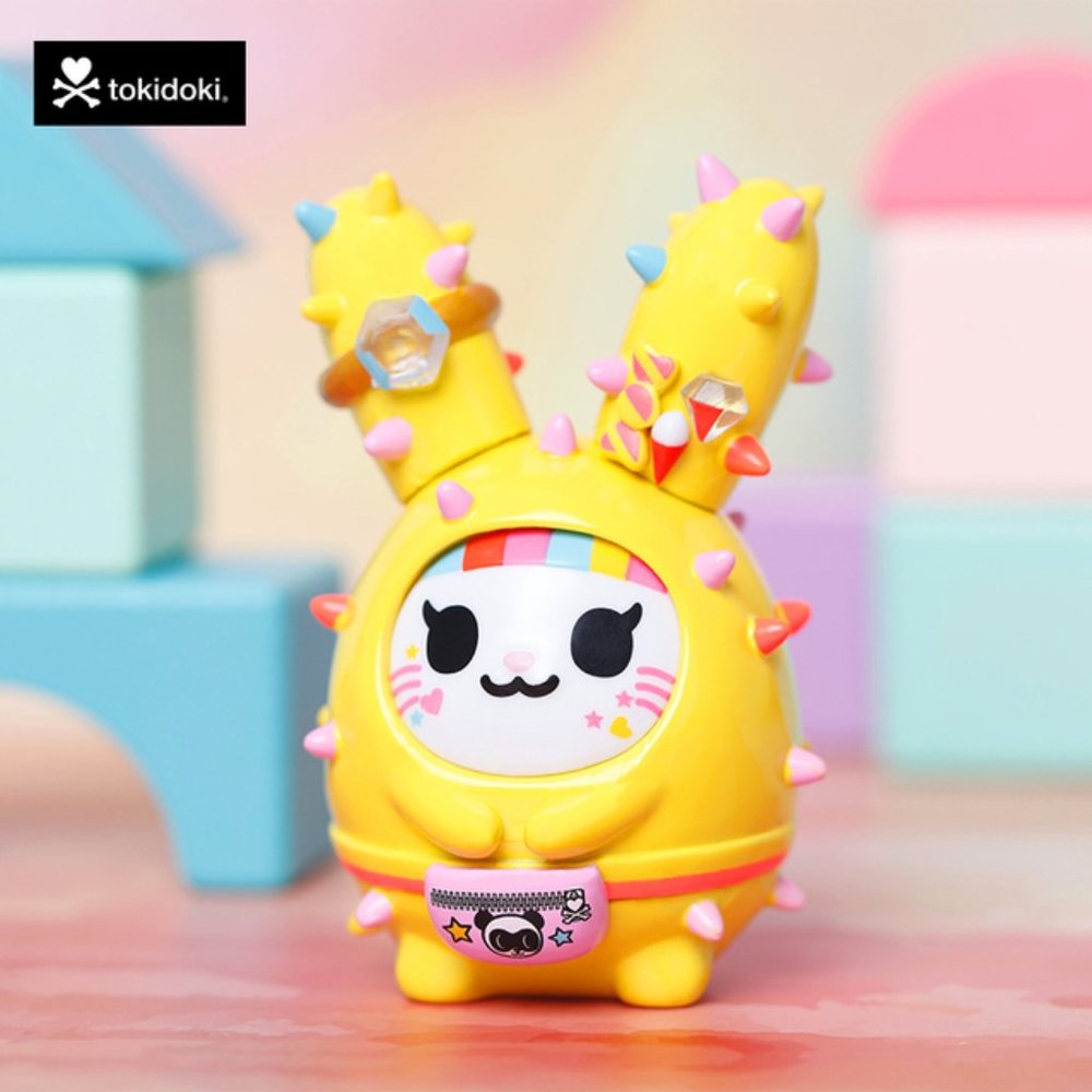 Tokidoki Cactus Bunnies Series 1 Cactus Cutie Yellow 2.75” Tall and Box and Card